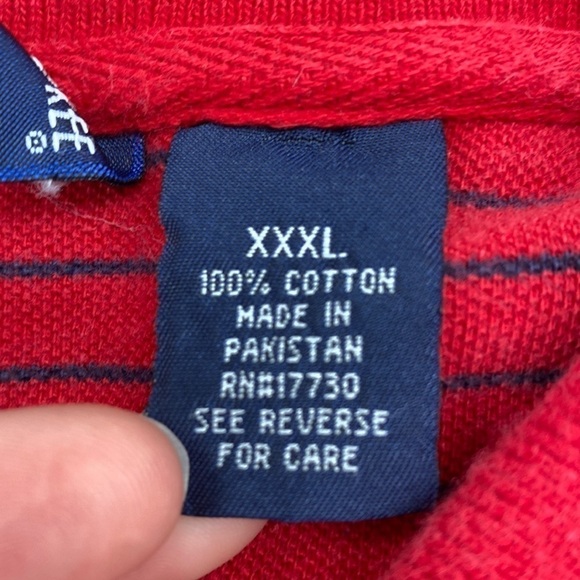 Cherokee Men’s Striped Polo Red XXXL - Picture 7 of 8